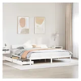vidaXL Massivholzbett 180 x 200 cm Weiß