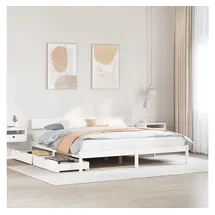 vidaXL Massivholzbett 180 x 200 cm Weiß