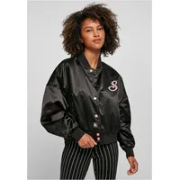 Starter Ladies Starter Satin College Jacket - Schwarz
