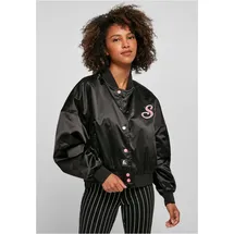 Starter Ladies Starter Satin College Jacket - Schwarz