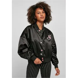 Starter Ladies Starter Satin College Jacket - Schwarz