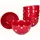 VAN WELL 6er Set Müslischale Emily 14cm rot mit weißen Punkten