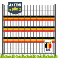 zaunzu Sichtschutz Fanartikel Belgien für Doppelstabmatten Akzentstreifen 3 für 2