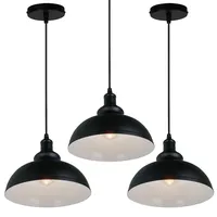 PETITES ECREVISSES Pendelleuchte Industrial Vintage Hängeleuchte Schwarz LED Design 1 Flammig Pendellampe Metall für Wohnzimmer Esszimmer Restaurant Keller Untergeschoss Usw (3 Flammig)