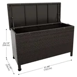 Garten Aufbewahrungsbox - Deckbox / Auflagenbox - 125 Gallon - Wasserdichte PE Polyrattan Truhenbox - Mit Rollen und Griffen - Braun