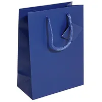 Sigel Geschenktasche Flasche mit Bodeneinlage und Geschenkanhänger 17 x 23 cm Ultramarinblau