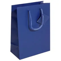 Sigel Geschenktasche Flasche mit Bodeneinlage und Geschenkanhänger 17 x 23 cm Ultramarinblau