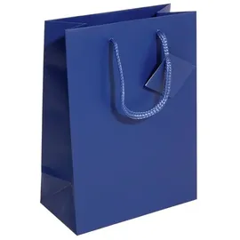 Sigel Geschenktasche Flasche mit Bodeneinlage und Geschenkanhänger 17 x 23 cm Ultramarinblau