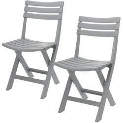 Gartenstuhl Stuhl Klappstuhl 2 Stk. Grau 78x44x42cm Klappbar Sitzen Garten Balkon