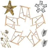 Modo24 Sägebock Holzbock Klappbock Arbeitsbock DIY Stern/ Weihnachtsstern SET, (Spar-Set, 5-St), /Tapezierbock Montagebock Unterstellbock/ Weihnachtsbaum - Tannenbaum beige