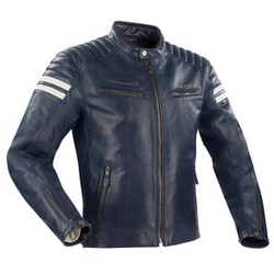 Funky Leder Jacke blau M