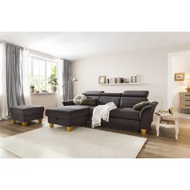 Home Affaire Ecksofa HOME AFFAIRE "Conville L-Form", grau (fango), B:256cm H:84cm T:167cm, 100% Polyester, Sofas, Ecksofa, Federkern, wahlweise mit Bettfunktion und Bettkasten bzw. Stauraum