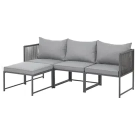 Svita Detroit Gartenmöbel Set Polyrattan Lounge Modular grau