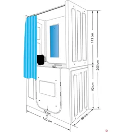 AcquaVapore Seniorendusche und Sitzwanne Kombination Badewanne mit Tür 110 x 68 x 205 cm (S08D-TH-B-L)