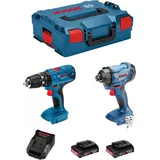 Bosch Professional 18V System GSB 18V-21 + GDR 18V-160 - Bohrhammer + Schraubendreher de Schlagschrauber a Akku (2 x 2.0 Ah, in L-BOXX )