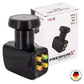 PremiumX Fuba DAA 850 R Sat Anlage Schüssel Rot Quad LNB 8x F-Stecker - Rot