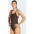adidas Badeanzug Iconisea Ribbed Padded Braun 46