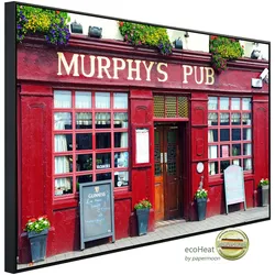 PAPERMOON Infrarotheizung "Murphys Pub Dingle Bay", bunt (kunstmotiv im aluminiumrahmen), B/H/T: 120cm x 75cm x 3cm, 900 W, Heizkörper, sehr angenehme Strahlungswärme