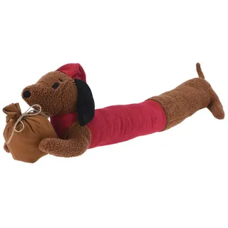 Mojawo Dackel Windstopper Türdichtung Zugluftstopper Durchzug Dichtung Hund Weihnachtsdeko L80cm, Farben:Braun