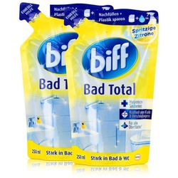 biff Biff Bad Total Zitrone Nachfüllbeutel 250ml – Kraftvoll gegen Kalk (2e Badreiniger