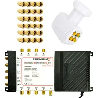 PremiumX Multischalter 5/8 Satelliten Multiswitch Quattro LNB weiß 24x