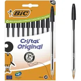 BIC Kugelschreiber Cristal Original transparent Schreibfarbe schwarz, 10 St.