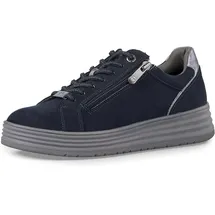 Marco Tozzi Damen Plateau Sneaker mit Schnürsenkeln Freizeit, Blau (Navy Comb), 39 EU