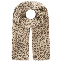 Zwillingsherz Schal ZWILLINGSHERZ "Print Leo", Damen, beige, Web, Obermaterial: 100% Polyester, Modetücher Schal, Leomuster, Fransen an den Enden