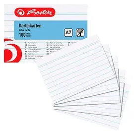 Herlitz Karteikarten A7 liniert Weiß 100 St.
