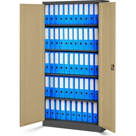 Jan Nowak C001 Aktenschrank 185 x 90 x 40 cm Anthrazit/Holzoptik