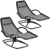 Tectake Sonnenliege 170 x 77 x 83 cm Grau