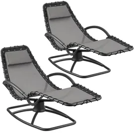 Tectake Sonnenliege 170 x 77 x 83 cm Grau