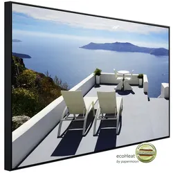 papermoon Infrarotheizung »EcoHeat - Terrasse Meerblick auf Santorin«, Matt-Effekt - bunt