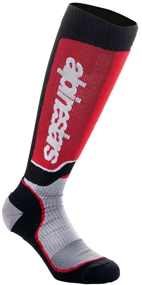 Alpinestars Mx Plus Socken - Black / Red / Grey - EU 38-40 1/2