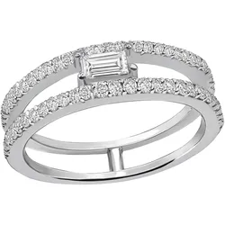 Fingerring »Schmuck Geschenk Silber 925 Damenring Ring Mitte Oktagon Schliff«, mit Zirkonia (synth.), 62501616-62 silberfarben-kristallweiß + kristallweiß