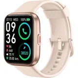OKWISH Smartwatch, Smartwatch Damen Herren, 1,7" Fitness Tracker Uhren für Android iOS, IP68 Wasserdicht Pulsmesser Schrittzähler Aktivitätstrac... - Rosa