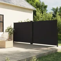 vidaXL Seitenmarkise Ausziehbar Schwarz 160x1200 cm