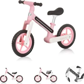 Chipolino Laufrad Spark 12 Zoll Lichteffekte höhenverstellbar rutschfeste Griffe rosa