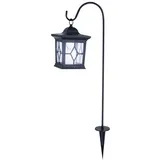 Globo Metall/Kunststoff LED IP44 Solar Laterne für den Außenbereich, Schwarz