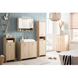 Schildmeyer Waschtisch 2 Türen 83,2 x 89,4 x 45 cm Braun/Weiß