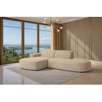 kaiser möbel Ecksofa Ecksofa Cursal Atelier – modern, rund und unverwechselbar elegant, Einzelsofa, L-Form, sanfte Rundungen, modernes Design, haustierfreundliche Stoffe beige