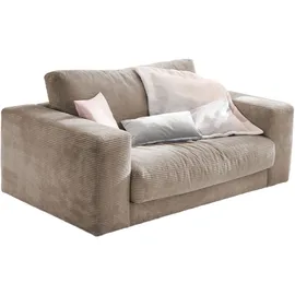 KAWOLA Doppelsessel MADELINE Cord 170 x 86 x 0 cm Taupe mit Kissen, Rollen