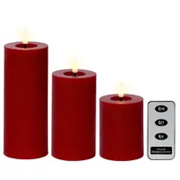 Lumineo LED-Wachskerzen 3-tlg. mit Fernbedienung - D/H ca. 7,00x19,00