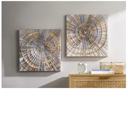 Gemälde HEINE HOME, beige (natur, goldfarben), B:40cm H:40cm T:2,5cm, Bilder