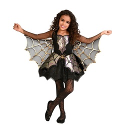 Amscan Hexen-Kostüm ‚Schimmernde Spinne‘ für Mädchen – Schwarz schwarz 4-6 Jahre