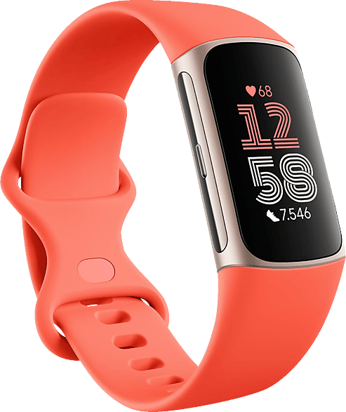 FITBIT Charge 6, Fitness Tracker, S, L, Coral
