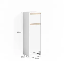 Vicco Midischrank Emma 30 x 95 cm Weiß/Sonoma