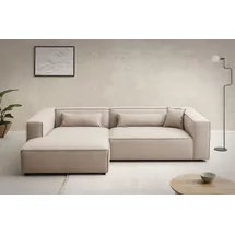 LeGer Home by Lena Gercke Ecksofa "PIARA XXL, Big-Sofa, Cord, Leinenoptik o. Strukturstoff, L-Form", beige (hellbeige), B:288cm H:66cm T:198cm, 100% Polyester, LEGER HOME BY LENA GERCKE, Sofas, Ecksofa, wahlweise Ottomane rechts/links, Kedernaht, extra tiefe Sitzfläche