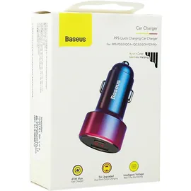 Baseus Magic Car Charger USB + USB-C QC 4.0 PD 45W (Red+Blue)