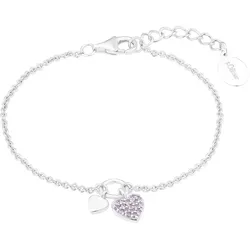s.Oliver  Armband »Herz, 2036453, 2036454«, mit Zirkonia (synth.), 75765763-0 silberfarben-lila + lila